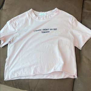 Light pink cropped tee